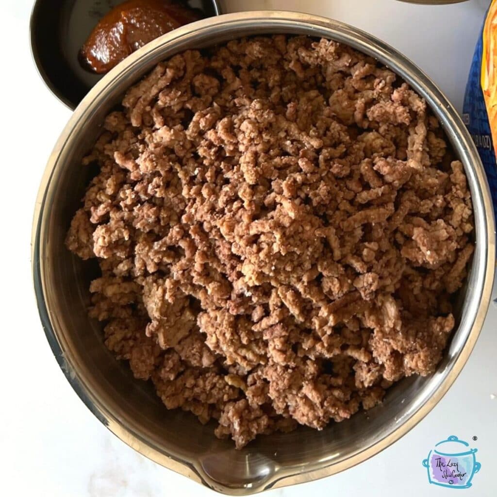 plain cooked ground beef in a bowl