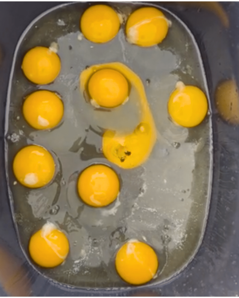 raw egg yolks in a slow cooker