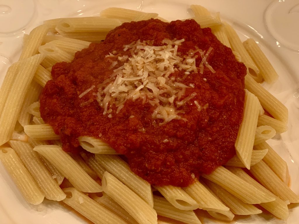 pasta with marinara sauce