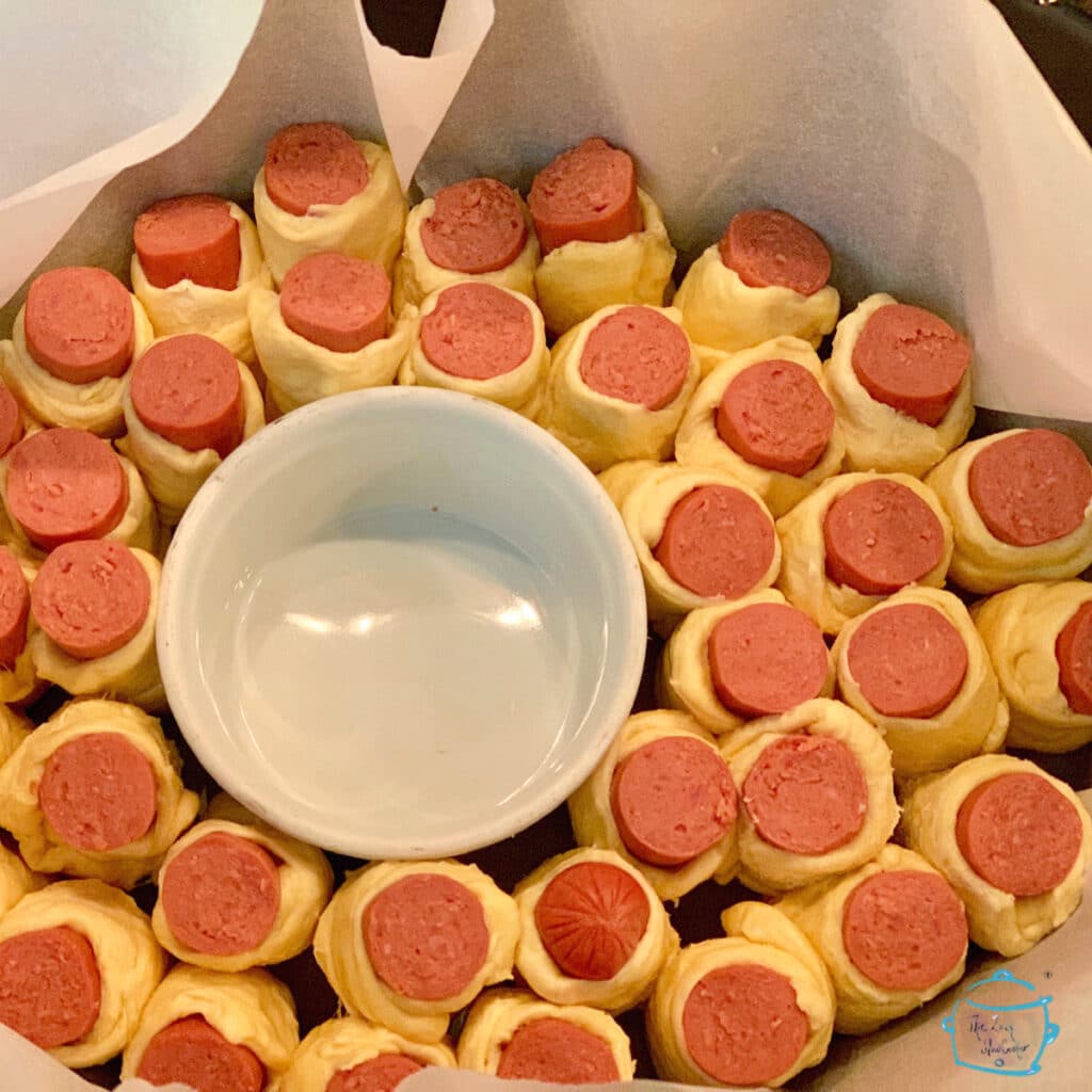 Hot dog pull apart in slow cooker prior to cooking