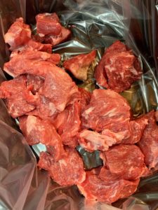 raw beef cubes