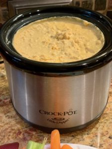 crockpot lil dipper filled with finished buffalo dip