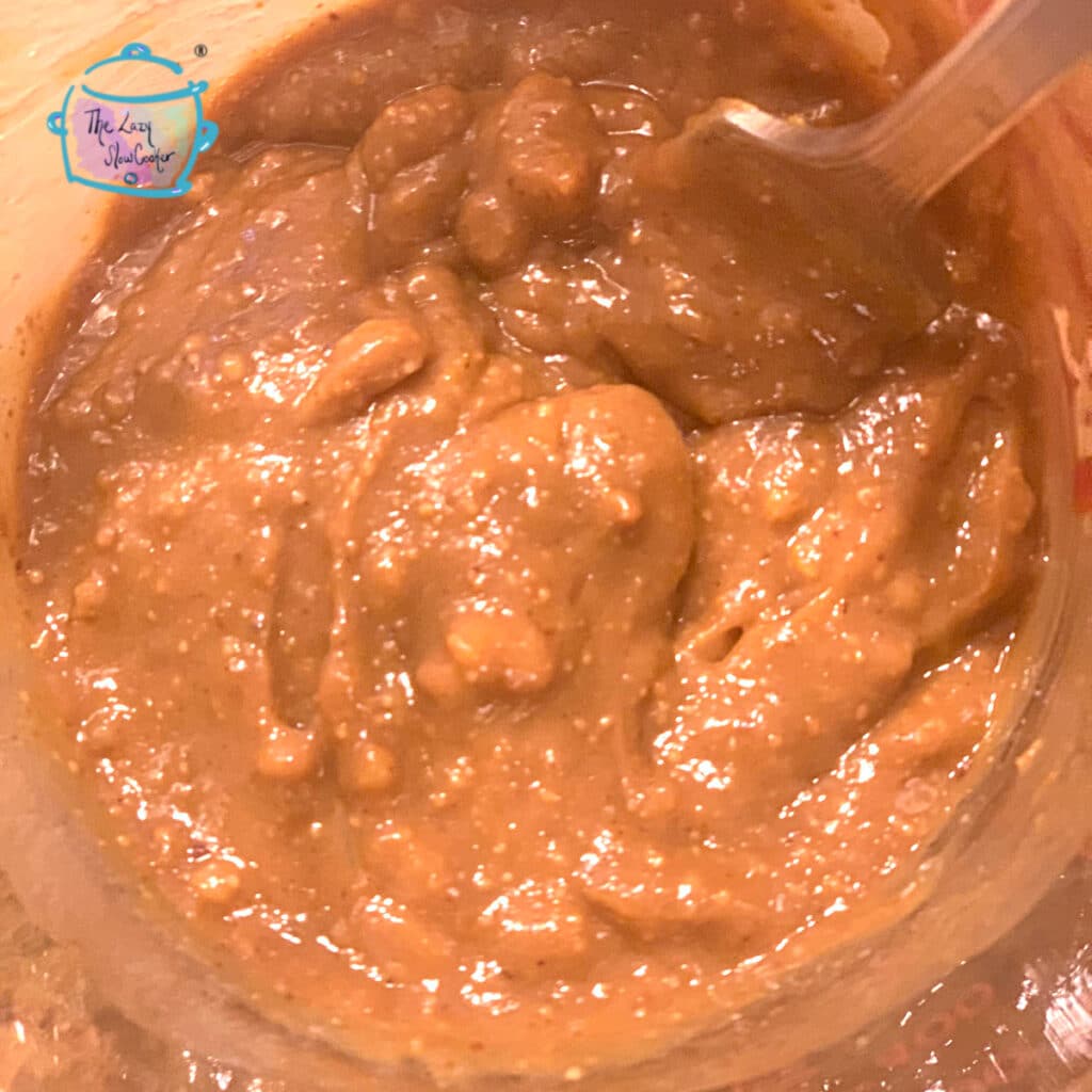 Close up of peanut sauce