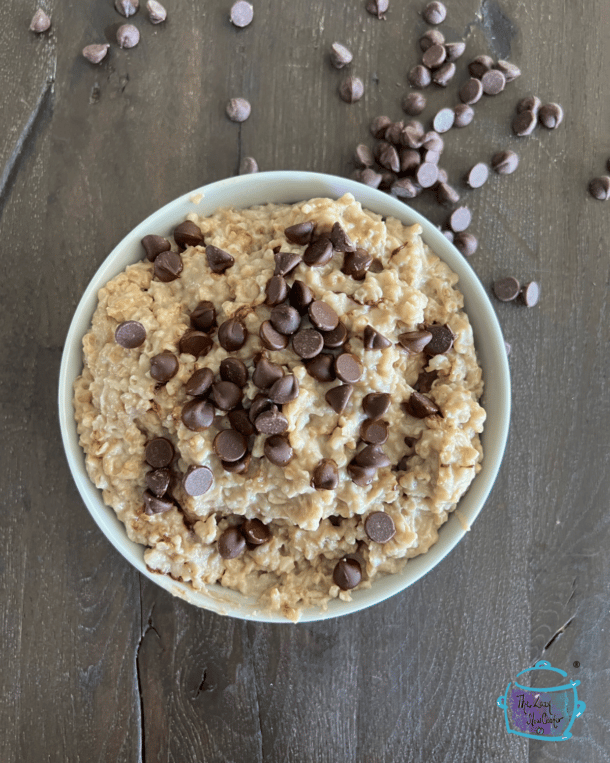 Slow Cooker Chocolate Chip Cookie Dough Overnight Oatmeal The Lazy