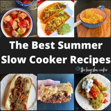 a collage of different summer crockpot recipes