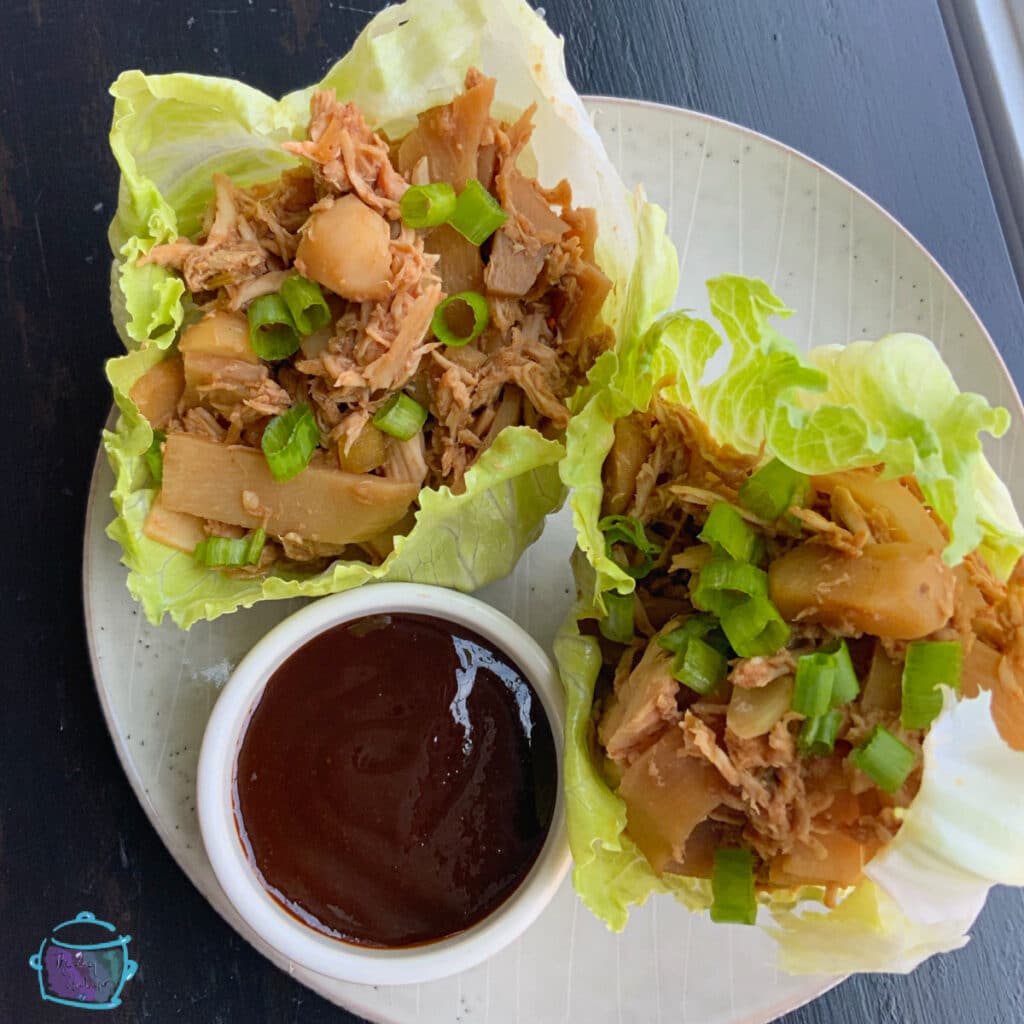 two stuffed lettuce wraps