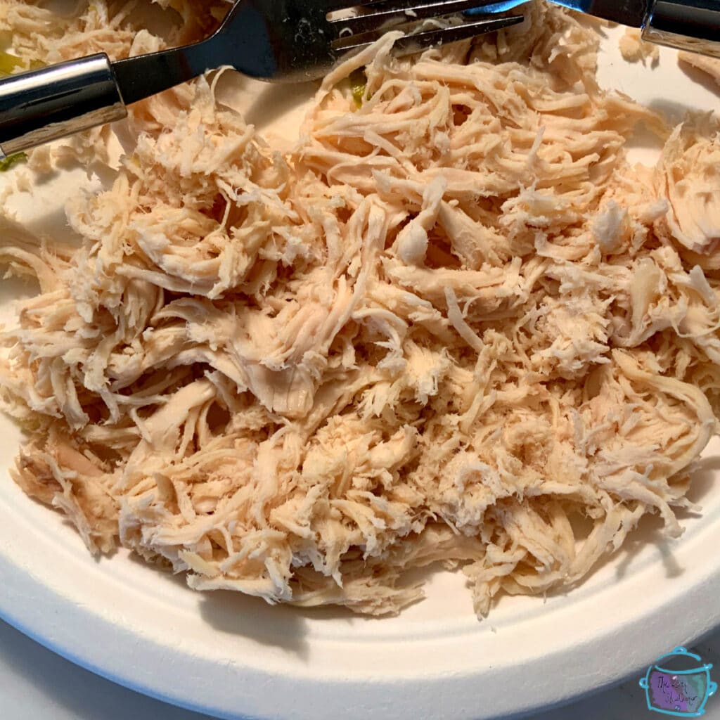 shredded chicen on a plate