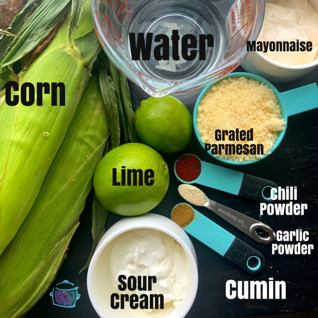 All corn ingredients on a table with labels