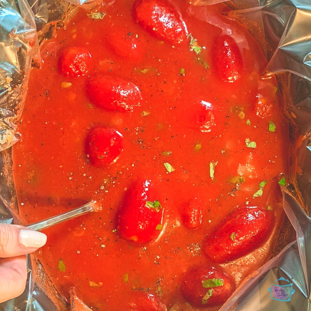 All raw tomato soup ingredients ready to cook