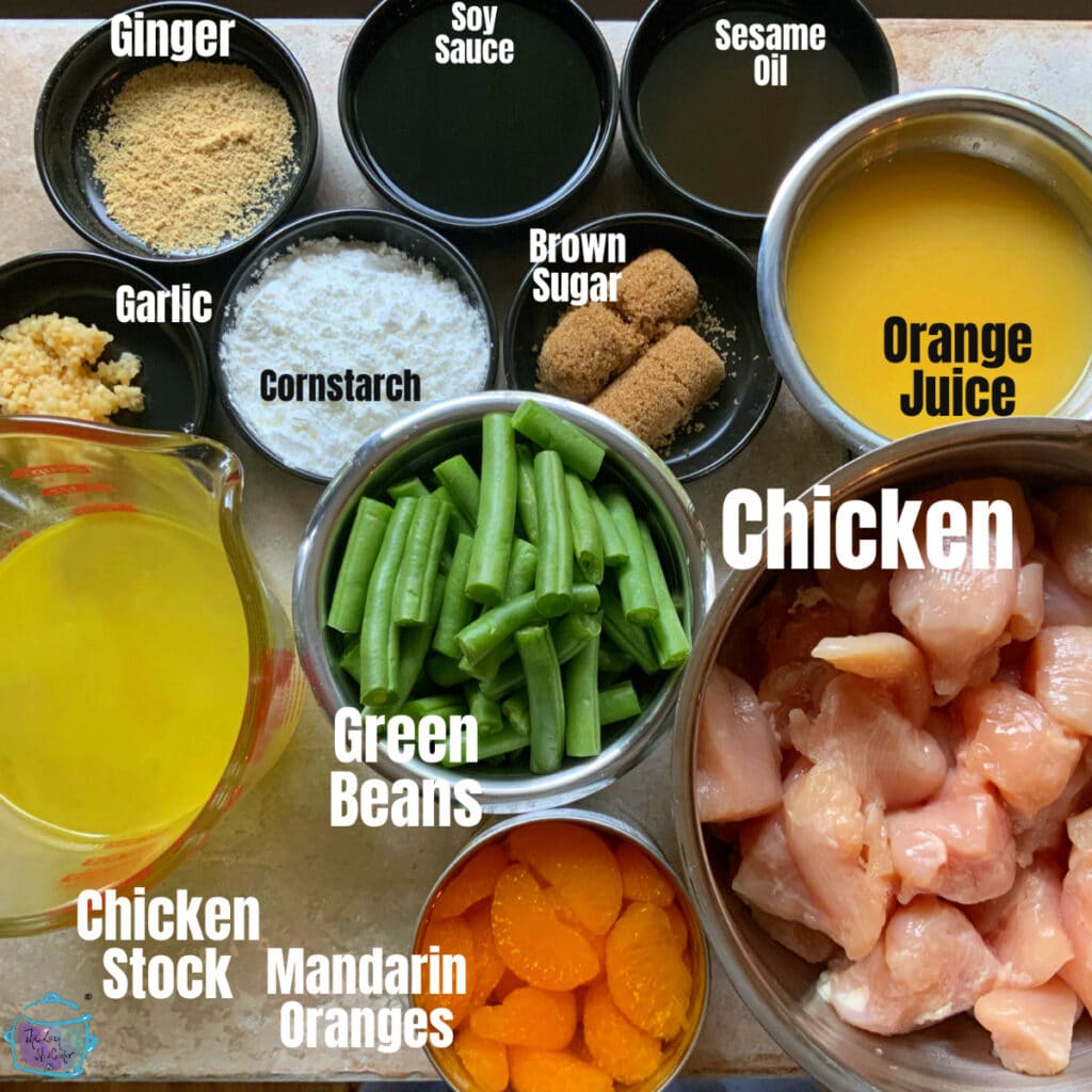All mandarin orange ingredients with labels