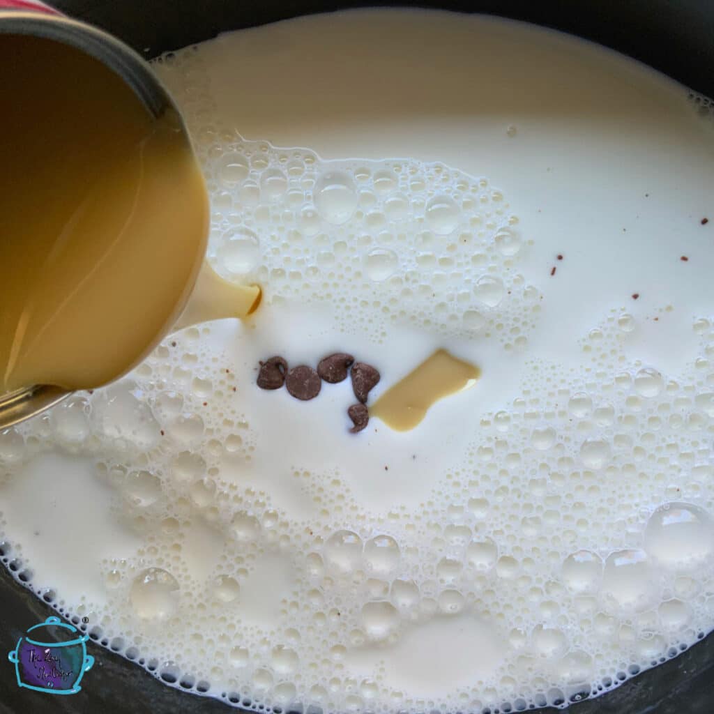 Adding sweetened condensed milk into hot chocolate