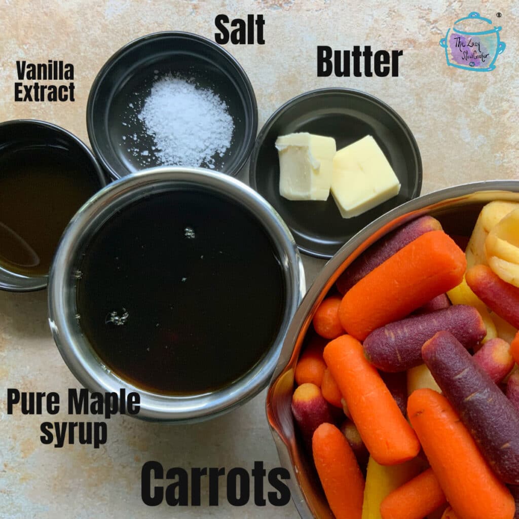 maple carrot ingredients with labels
