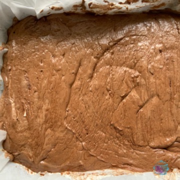 Fudge cooled and ready to cut