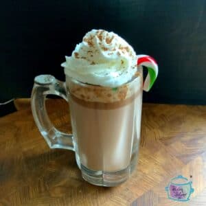 hot chocolate topped with whipped cream