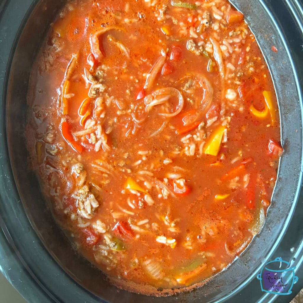 Slow cooker soup after cooking
