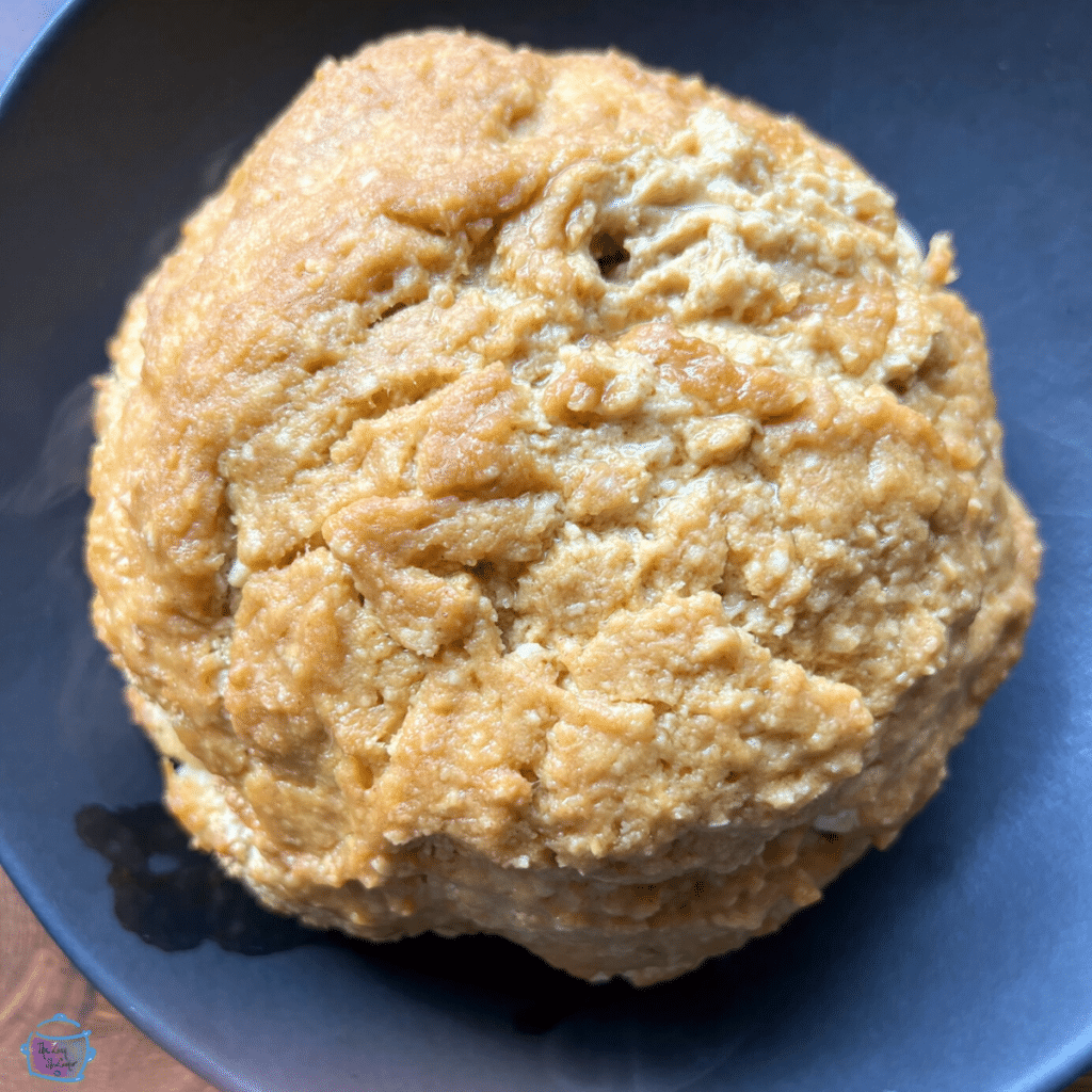 Whole dijon cauliflower just removed from slow cooker