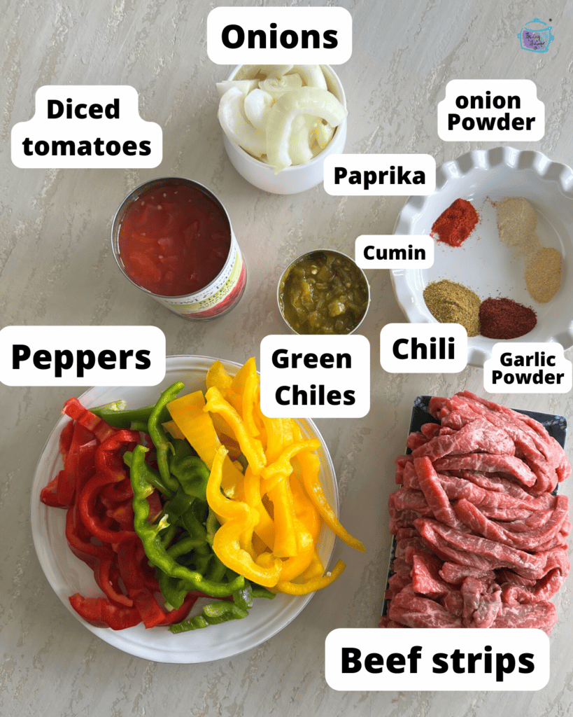 all beef fajita ingredients with labels