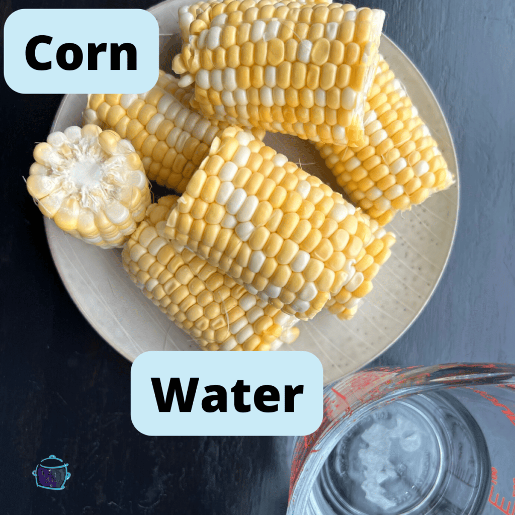 slow cooker corn on the cob ingredients with labels