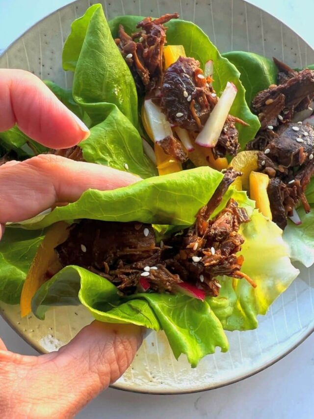 Slow Cooker Beef Lettuce Cups The Lazy Slow Cooker