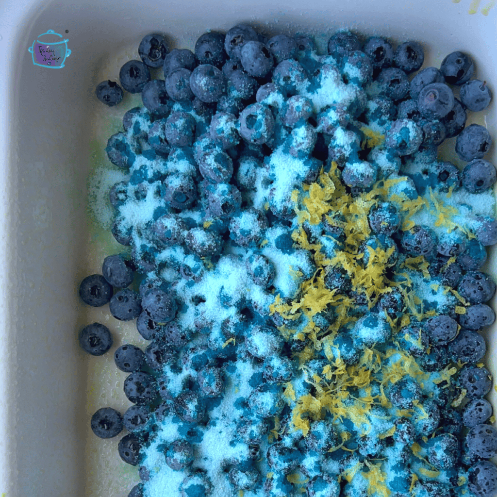blueberries, jello and zest in slow cooker