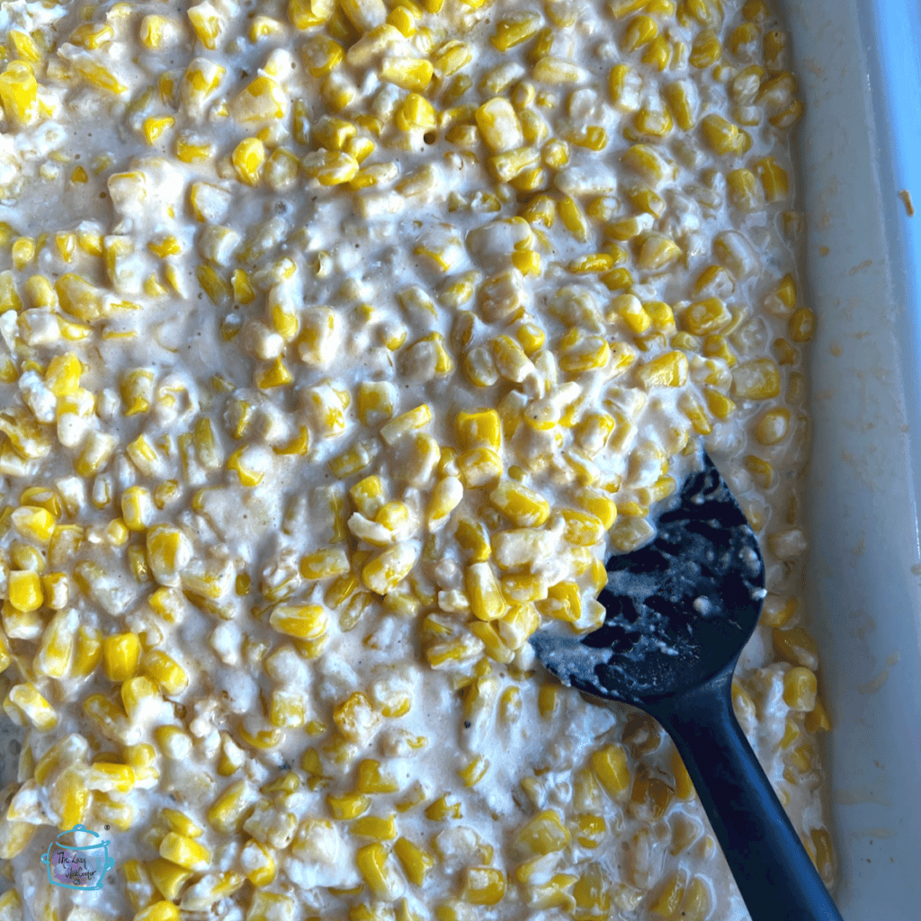 Finished creamed corn still in slow cooker