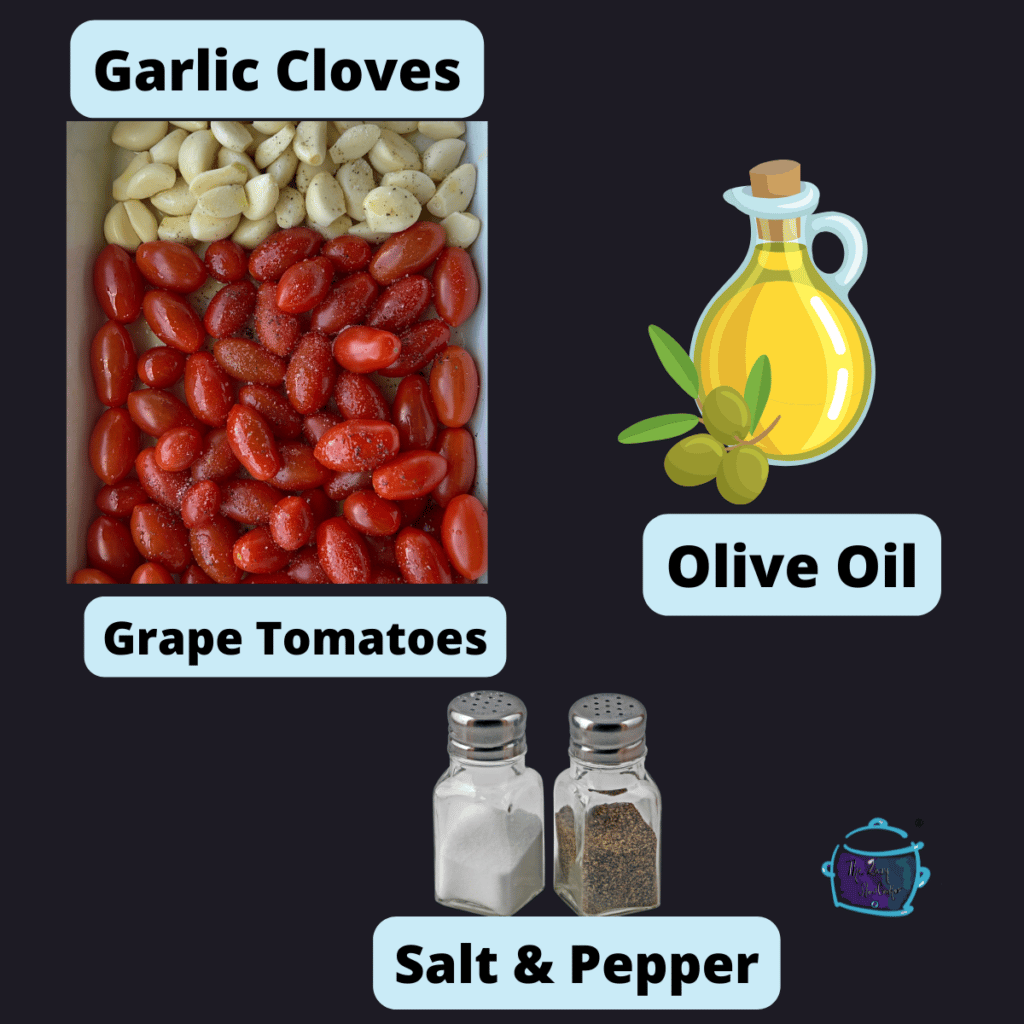 slow cooker roasted tomato and garlic ingredients
