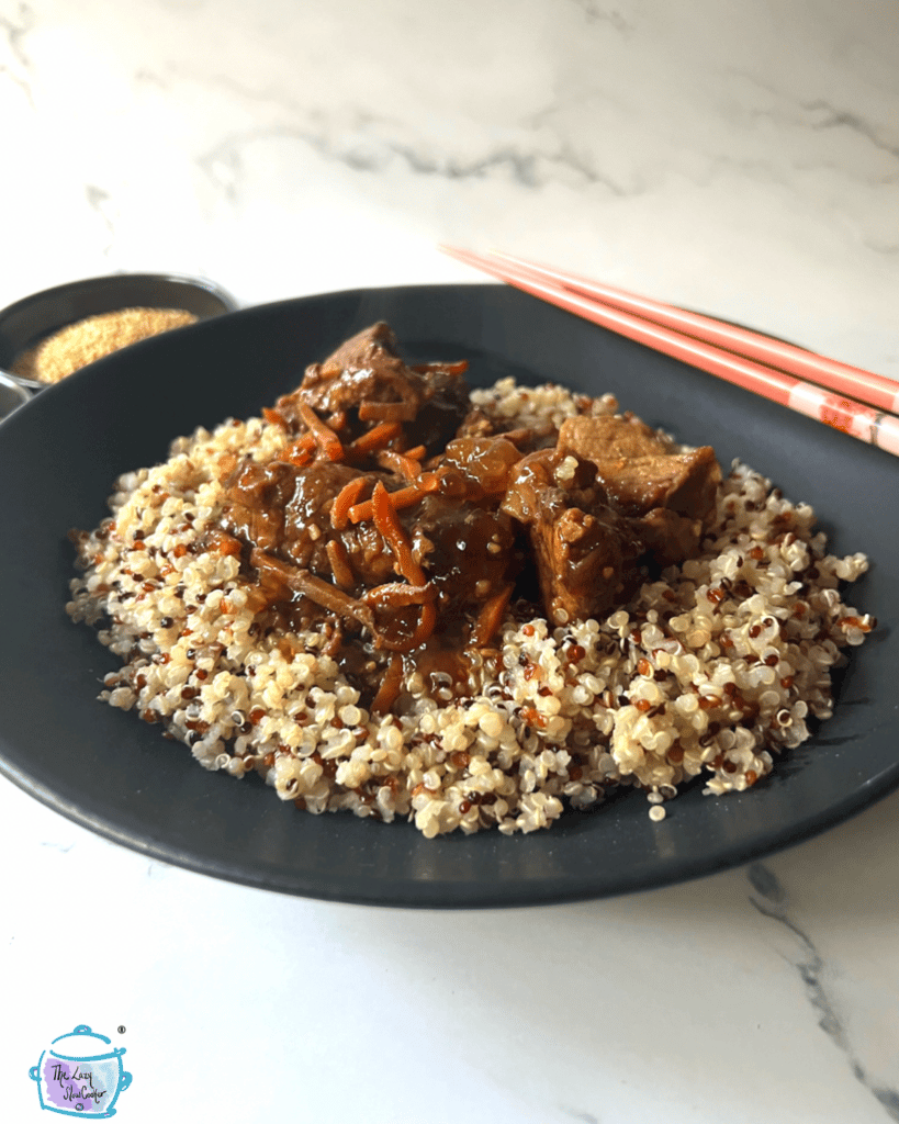 Slow cooker Korean beef bowl with quinoa