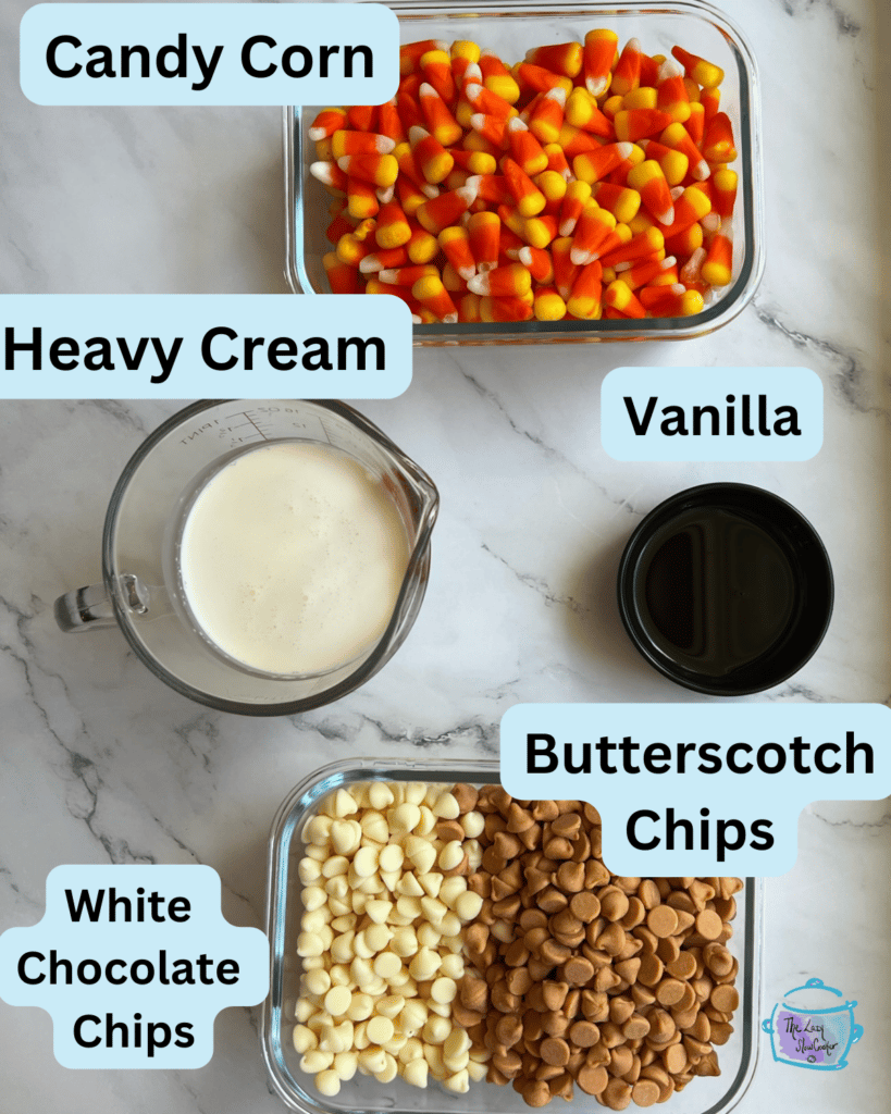 ingredients for crockpot candy corn dip