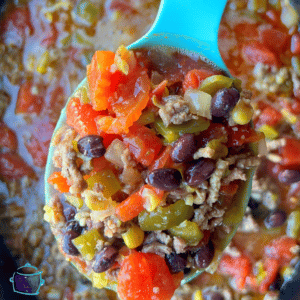 taco soup after cooking but still in the crockpot