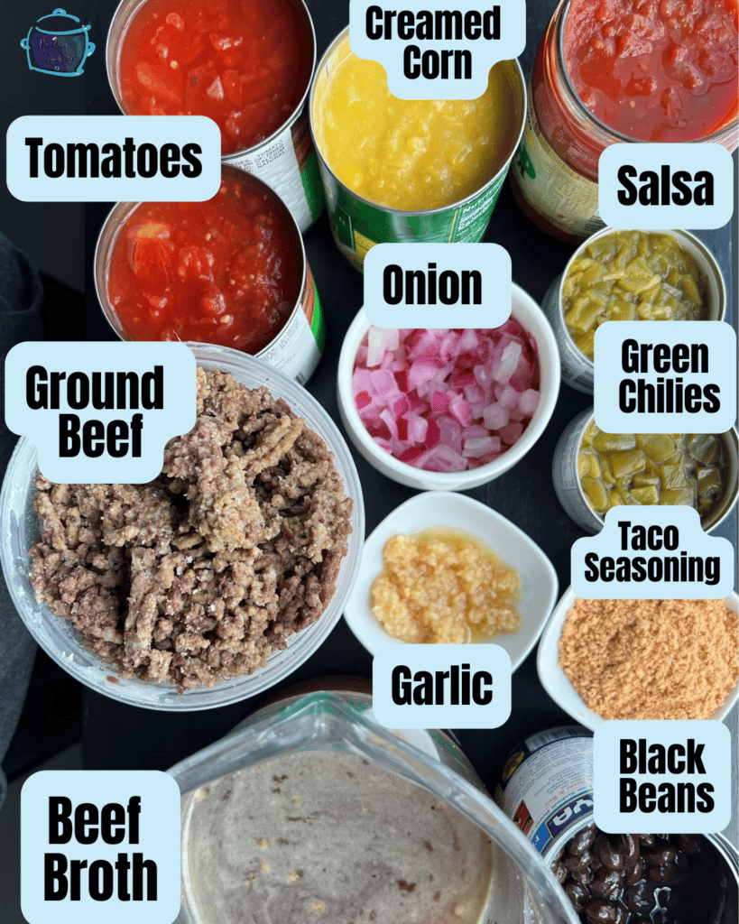 all taco soup ingredients with labels