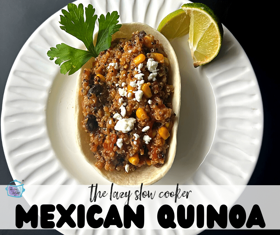 Mexican quinoa in a taco bowl