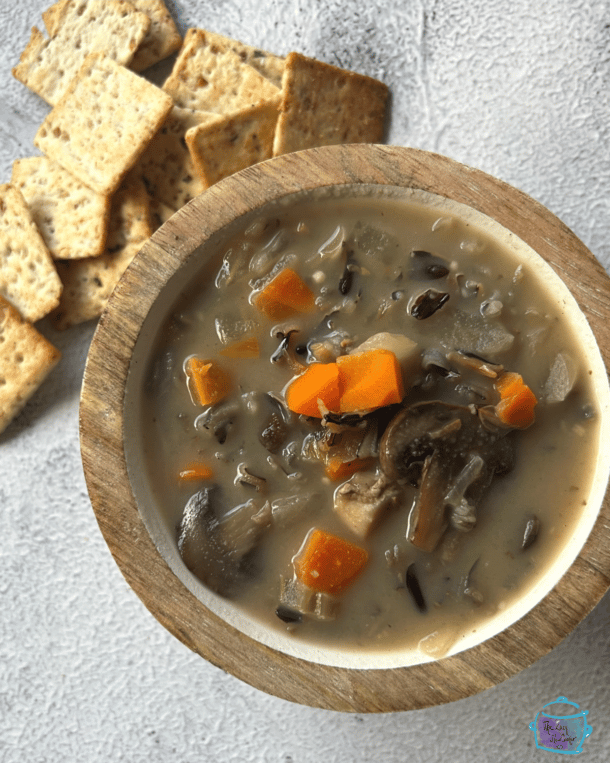 Slow Cooker Mushroom And Wild Rice Soup The Lazy Slow Cooker
