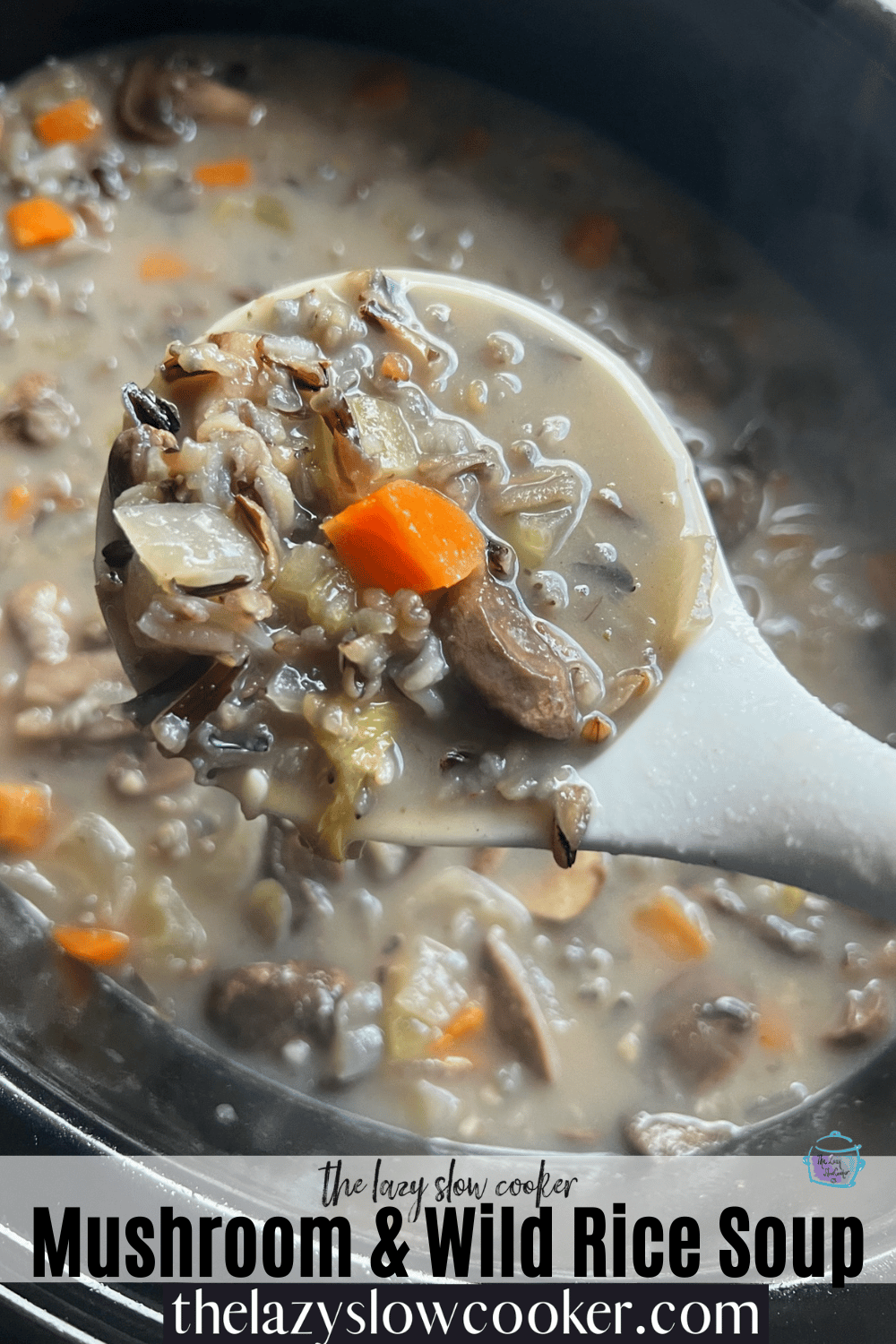 Slow Cooker Mushroom And Wild Rice Soup The Lazy Slow Cooker