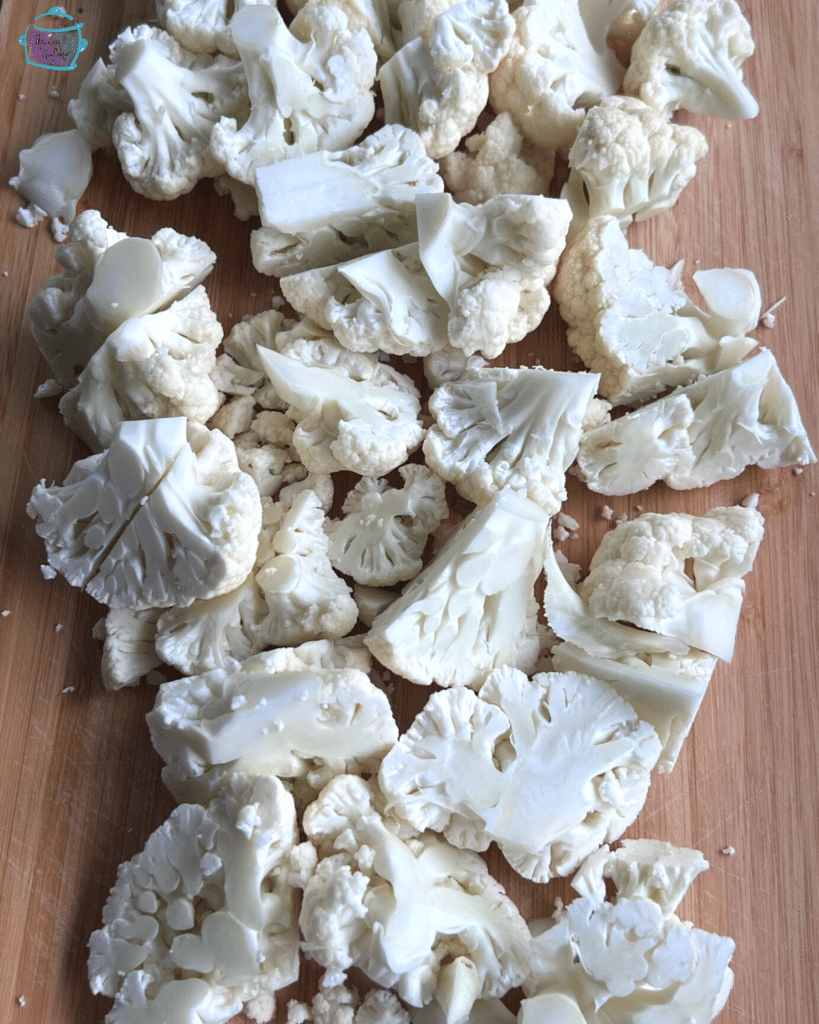 cauliflower florets prior to cooking