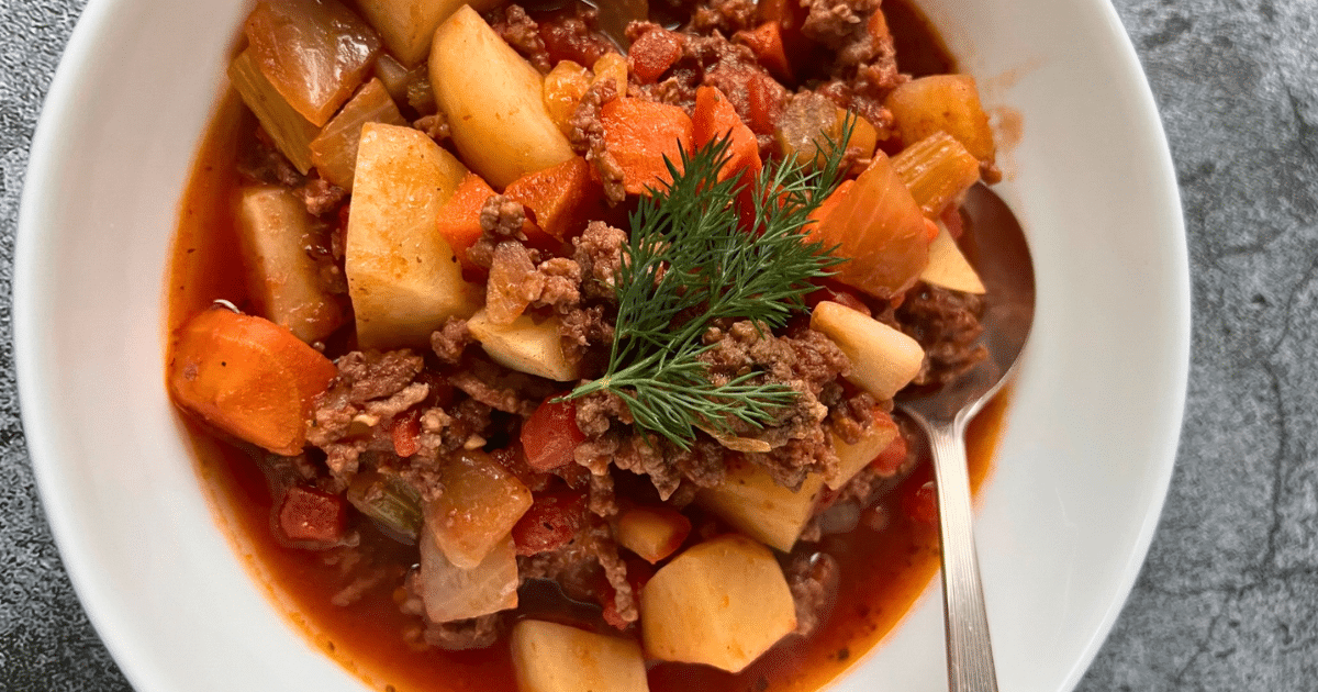 Slow Cooker Ground Beef Stew (Hearty & Budget Friendly)