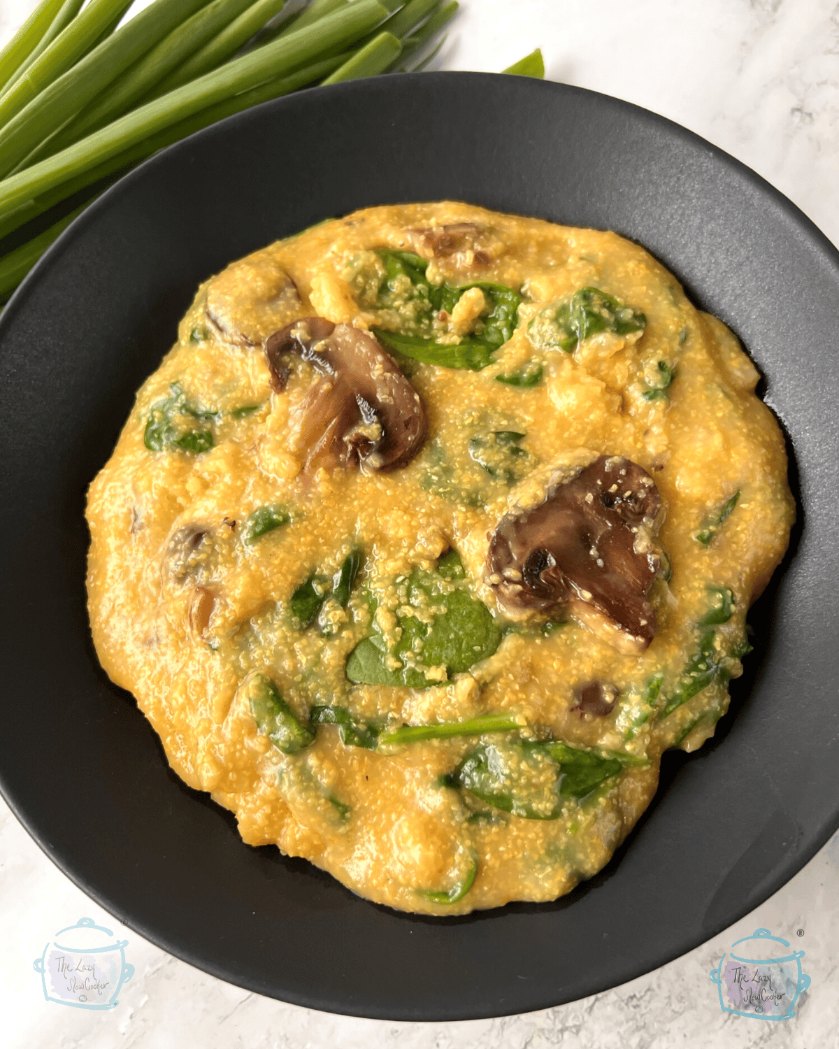 Slow Cooker Polenta (With Mushrooms & Spinach) The Lazy Slow Cooker