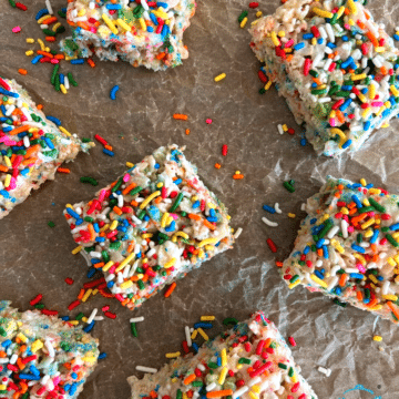 colorful rice krispie treats made in a slow cooker and cut into squares