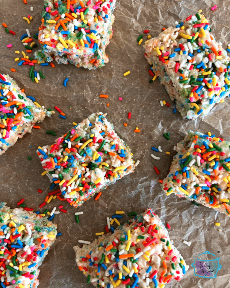 Slow Cooker Rice Krispie Treats With Sprinkles - The Lazy Slow Cooker