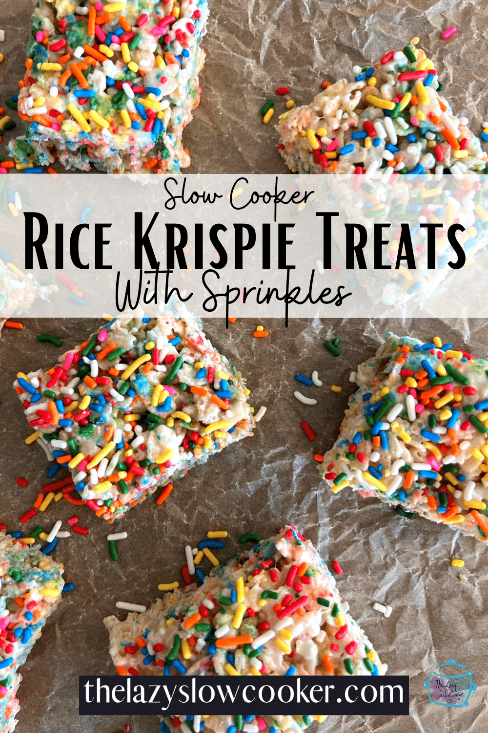 Slow Cooker Rice Krispie Treats With Sprinkles - The Lazy Slow Cooker