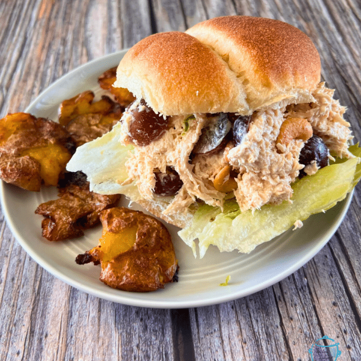 Slow Cooker Chicken Salad & Smashed Potatoes - The Lazy Slow Cooker