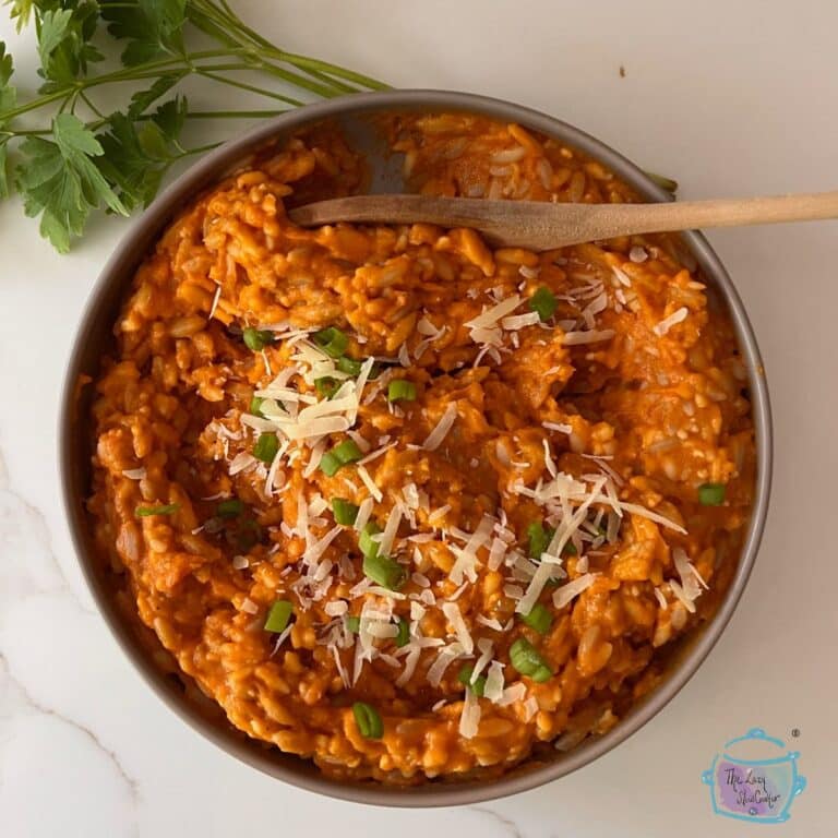 Slow Cooker Orzo In Vegetable Sauce The Lazy Slow Cooker