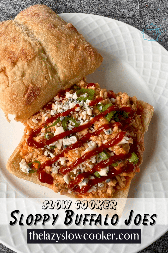 an open faced sandwich of ground buffalo chicken with a diagonal drizzle of sriracha