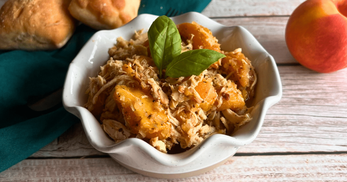 Slow Cooker Balsamic Peach Chicken