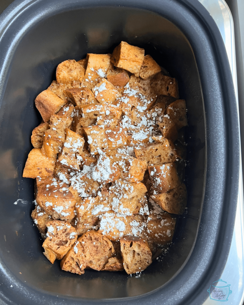 overnight french toast casserole in a slow cooker