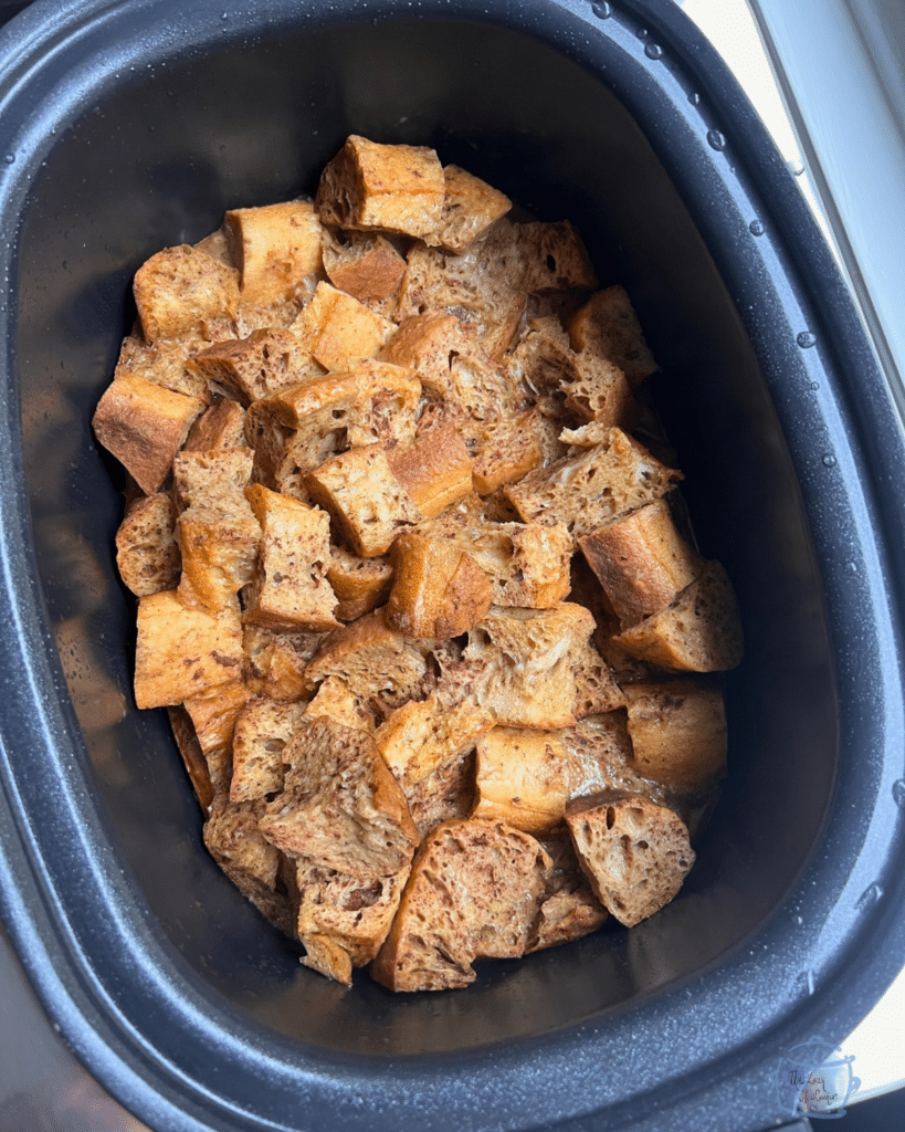 overnight french toast casserole in a slow cooker