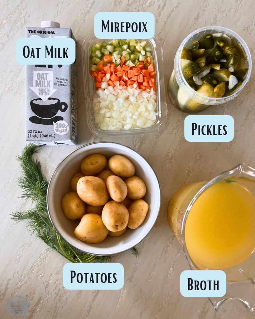 dairy free pickle soup ingredients with lables