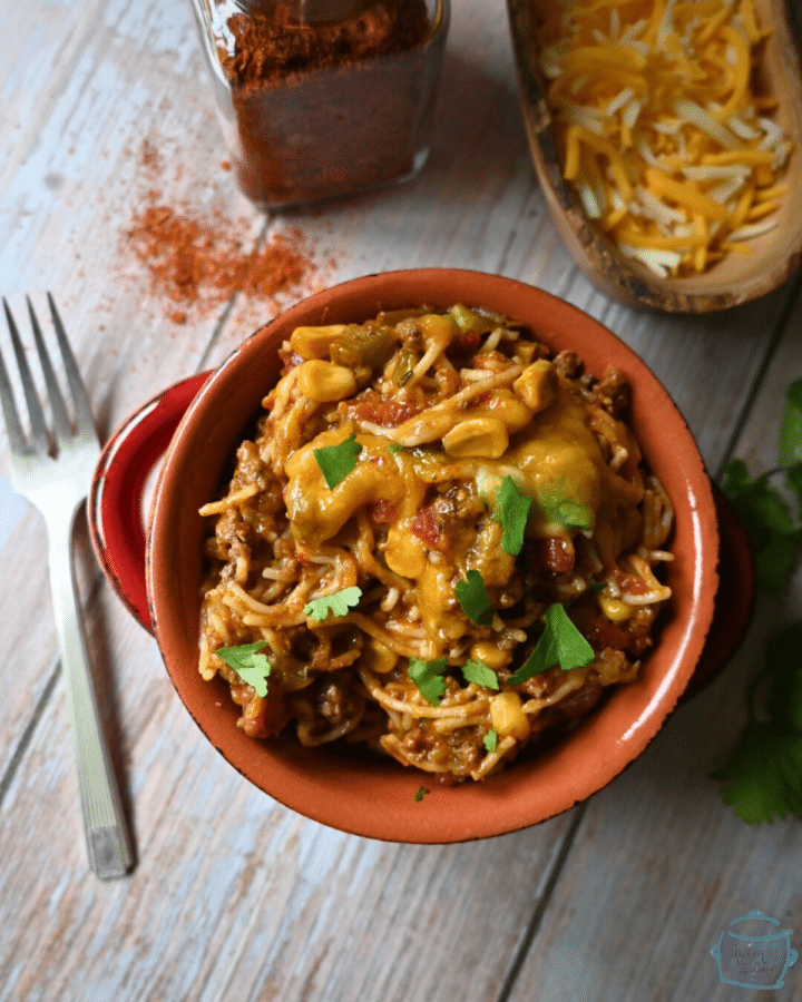 Slow Cooker Taco Beef Ramen - The Lazy Slow Cooker