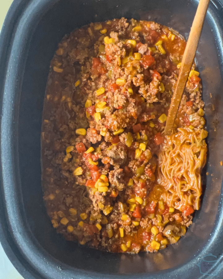 Slow Cooker Taco Beef Ramen - The Lazy Slow Cooker