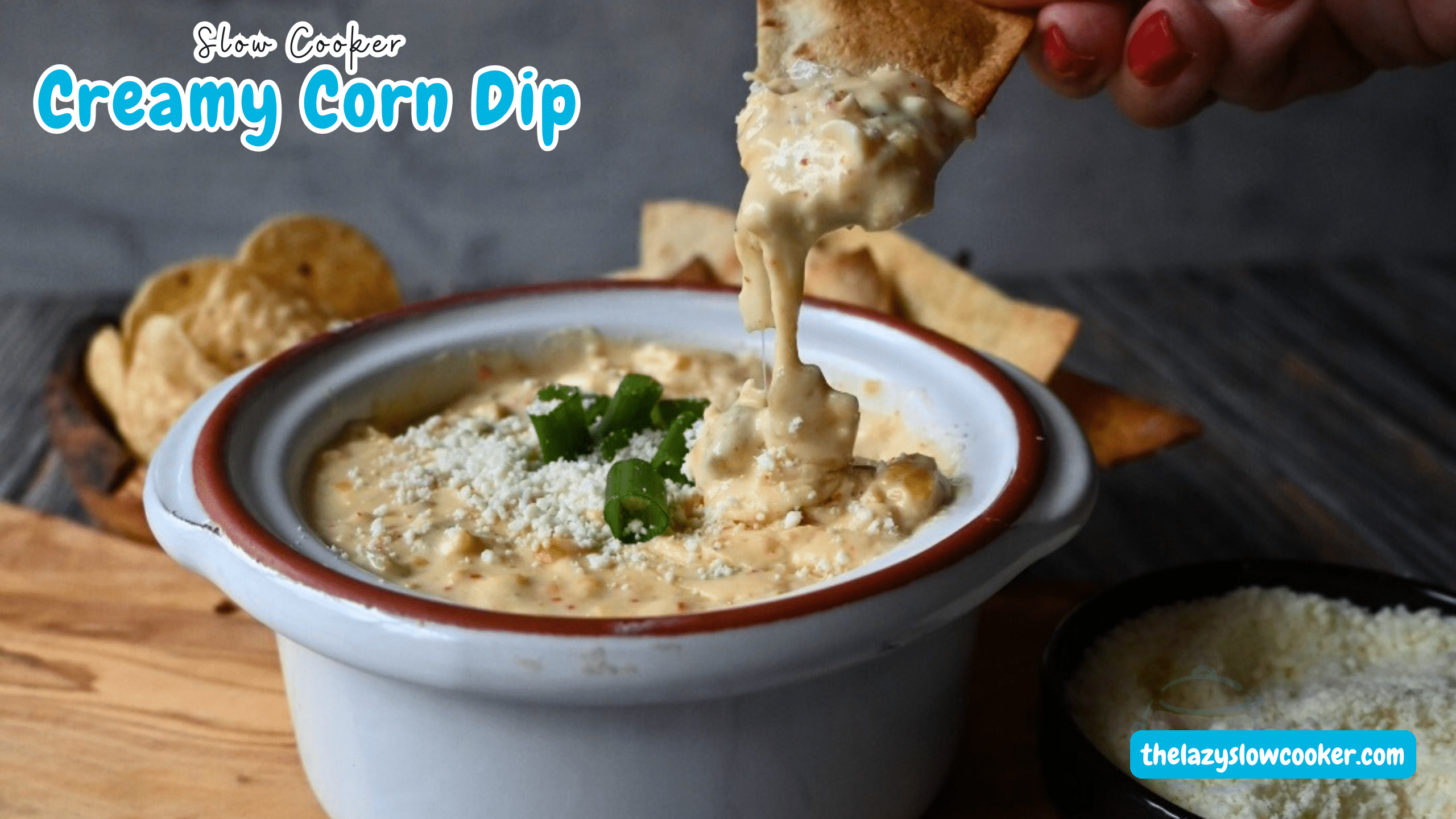 Slow Cooker Creamy Corn Dip - The Lazy Slow Cooker