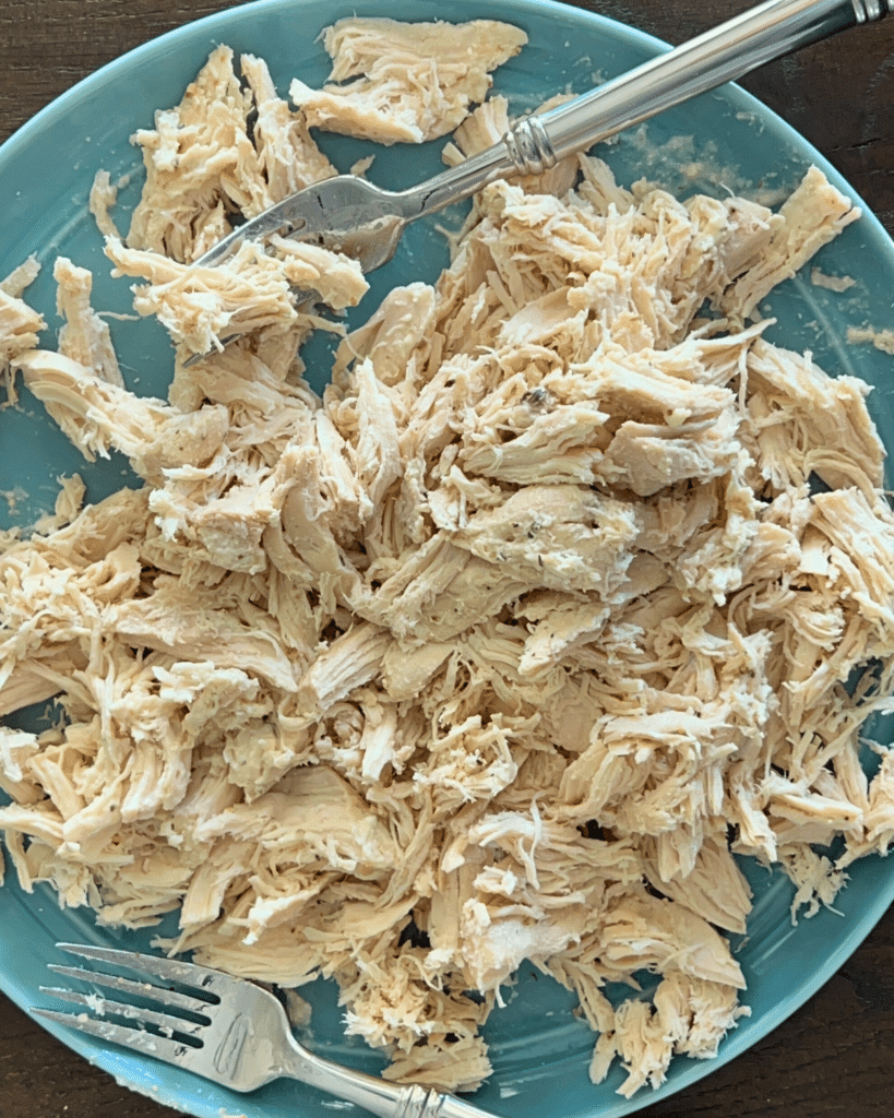 shredded chicken on a plate